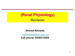 Renal Physiology Revision 2015 2015-05