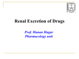 1-Renal excretion of drugs