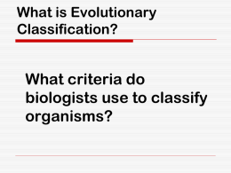 Evolutionary Classification 2008