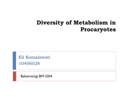 Diversity of Metabolism in Procaryotes