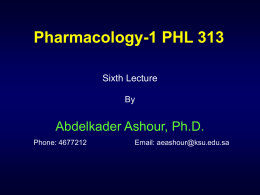 313 Pharmacology PSNS 6th Lecture S