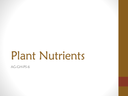Plant Nutrients - Effingham County Schools