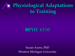 Physiological Adaptations to Training
