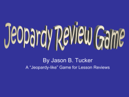 Jeopardy Review Game biochem