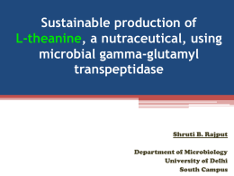 Sustainable production of L-theanine, a - Food India-2015