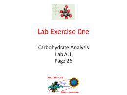 Lecture 2: Carbohydrate analysis