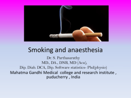 Smoking and anaesthesia mgmc