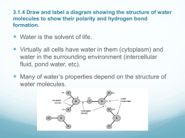 3.1.4 Draw and label a diagram showing the structure of water