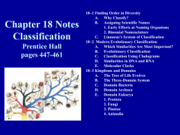 Chapter 18 Notes- Classification