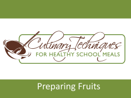 Culinary Techniques for Healthy School Meals: Preparing