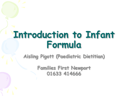 Introduction to Infant Formula