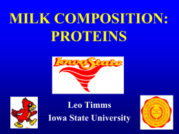 milk composition: proteins - Iowa State University: Animal Science