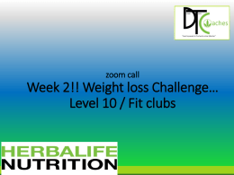 ZOOM Call Week 3: Weight Loss Challenges