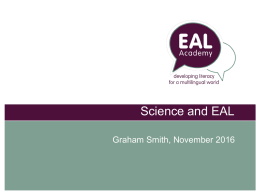 EAL and Science - Practical Pedagogies 2016