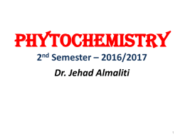Introduction to phytochemistry