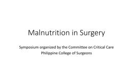 Malnutrition in Surgery