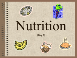 Nutrition - Staff Web Pages