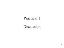 Practical 1. Discussion