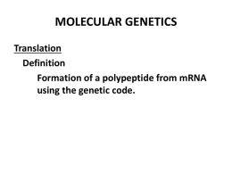 MOLECULAR GENETICS