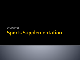 Sports Supplementation