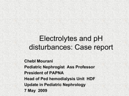 electrolytes and PH - Pan-Arab Pediatric Nephrology Association