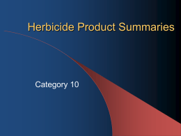 Herbicide Product Summaries - Department of Plant Science