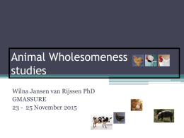 Animal Wholesomeness studies Food Safety Training