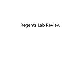 Regents Lab Review