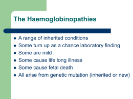 An introduction to the haemoglobinopathies