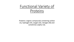 Functional Variety of Proteins