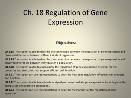 Ch. 18 Eukaryotic Gene Expression notes