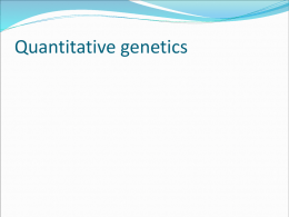 Chapter 9 Population genetics Heritability
