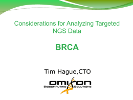 Considerations for Analyzing Targeted NGS Data – BRCA