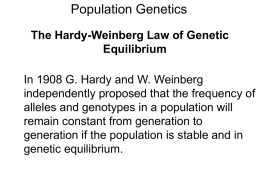 Population Genetics Student Version