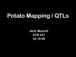 Potato Mapping / QTLs - Department of Plant Sciences