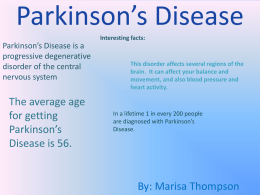 Parkinson`s Disease - shsbiogeneticdisorders