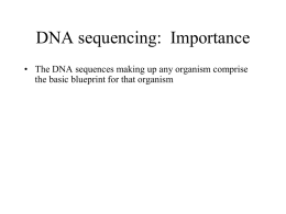 DNA Sequencing : Importance