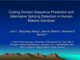 Coding Domain Sequence Prediction and Alternative Splicing