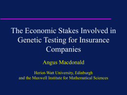 Genetics and Insurance: An Actuary's View