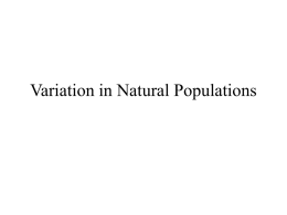 Variation in Natural Populations