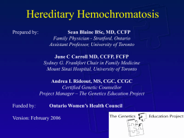What is Hemochromatosis? - Welcome