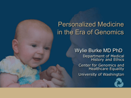 Personalized Medicine in the Era of Genomics Burke