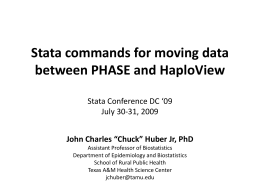 Stata commands for moving data between PHASE and HaploView