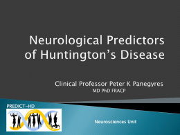 Neurological Predictors of Huntington’s Disease