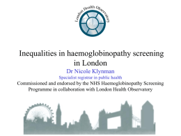 Effective care pathways for haemoglobinopathy screening in
