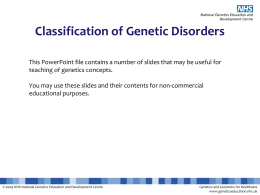 Classification of genetic disorders