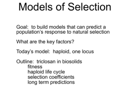 Models of Selection - University of British Columbia