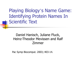Playing Biology’s Name Game: Identifying Protein Names In