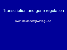 Biology of the Transcriptome