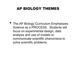 AP BIOLOGY THEMES - Bremen High School